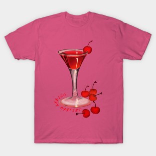 Cherry Martini | Retro Cocktail Aesthetic Art Print T-Shirt